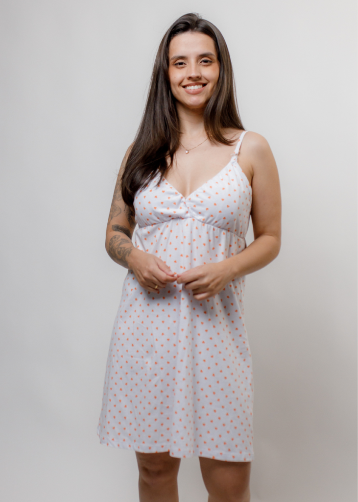 Camisola amamentação Daiane-Coração Laranja-FBL173