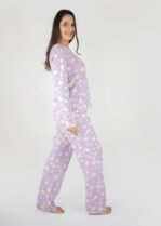 Pijama feminino manga longa com calça em algodão. Estampa de ovelhas. Marca: Piante