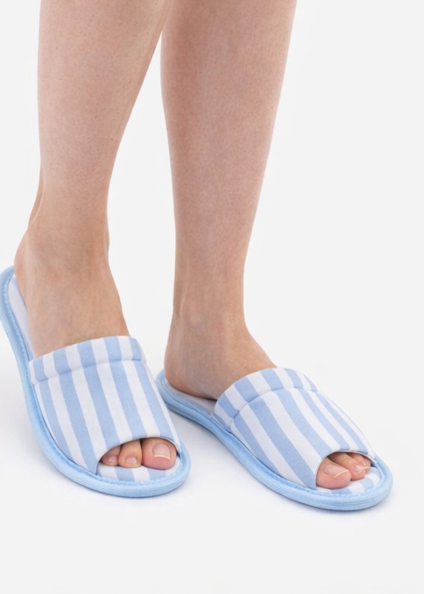 Pantufa Feminina - Listrado azul - PTF01 (9)